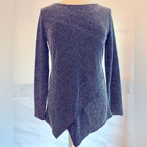 Karen Kane Stretch Silver Lurex Black Top